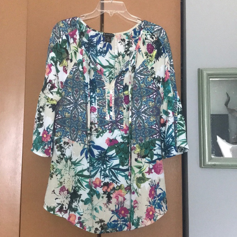 New Directions Floral Top 1X